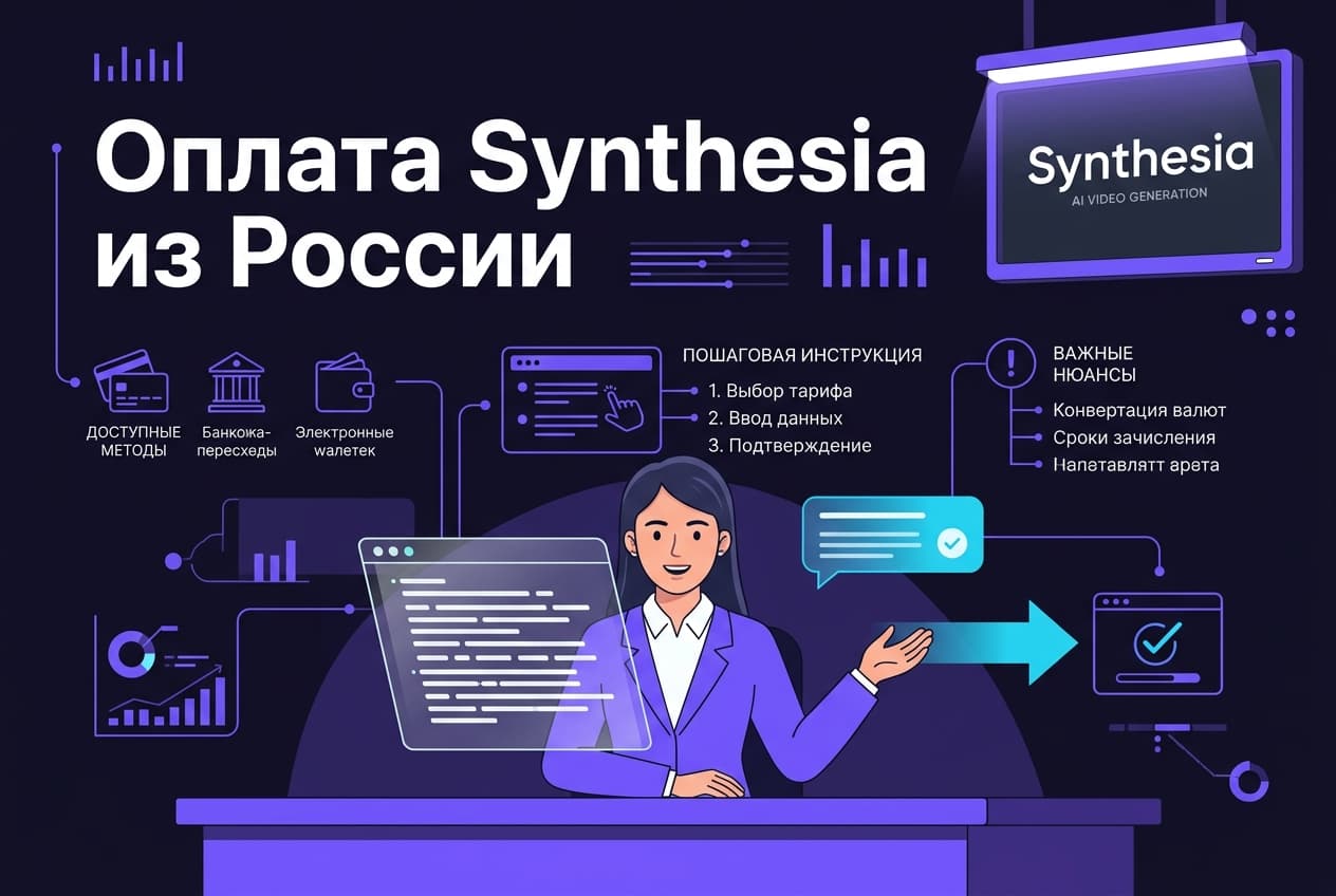 Как оплатить Synthesia из России в 2026 году: подписку без зарубежной карты