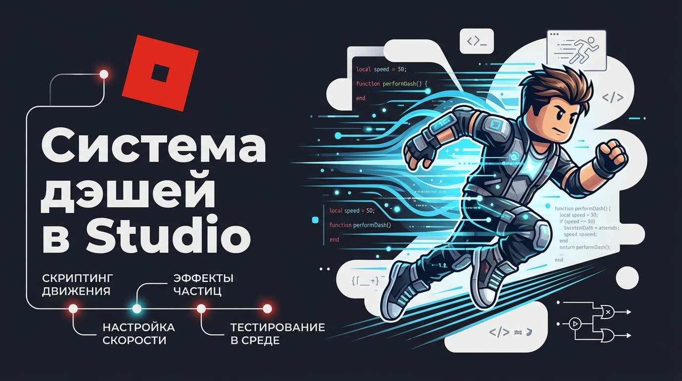 Как создать систему дэшей в Roblox Studio (LinearVelocity)