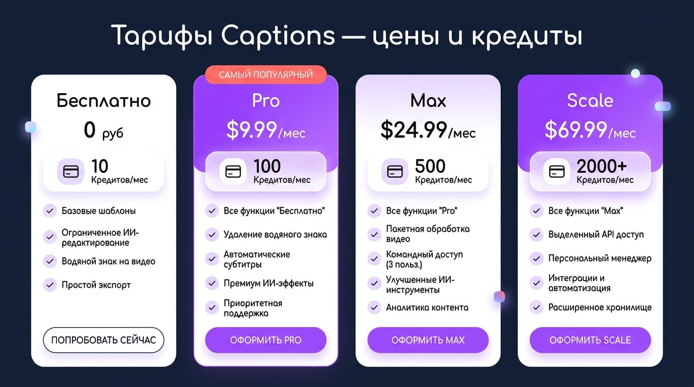 Captions в 2026 году: как оплатить из России ИИ-редактор для субтитров и что он реально умеет — фото 1