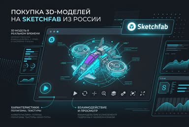 Как купить 3D-модели на Sketchfab из России в 2026 году: без зарубежной карты