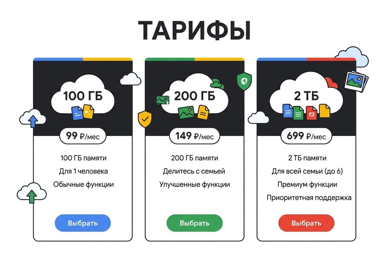 Как оплатить подписку Google One из России в 2026 году — фото 1