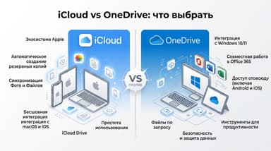 Что выбрать для облака: iCloud или OneDrive