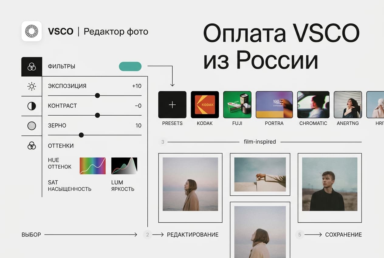 Как оформить подписку VSCO из России в 2026 году: без зарубежной карты