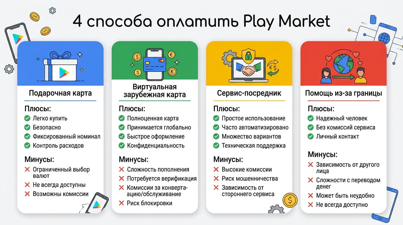 Оплата Google Play из России в 2026 году: разбираю четыре рабочих варианта — фото 1