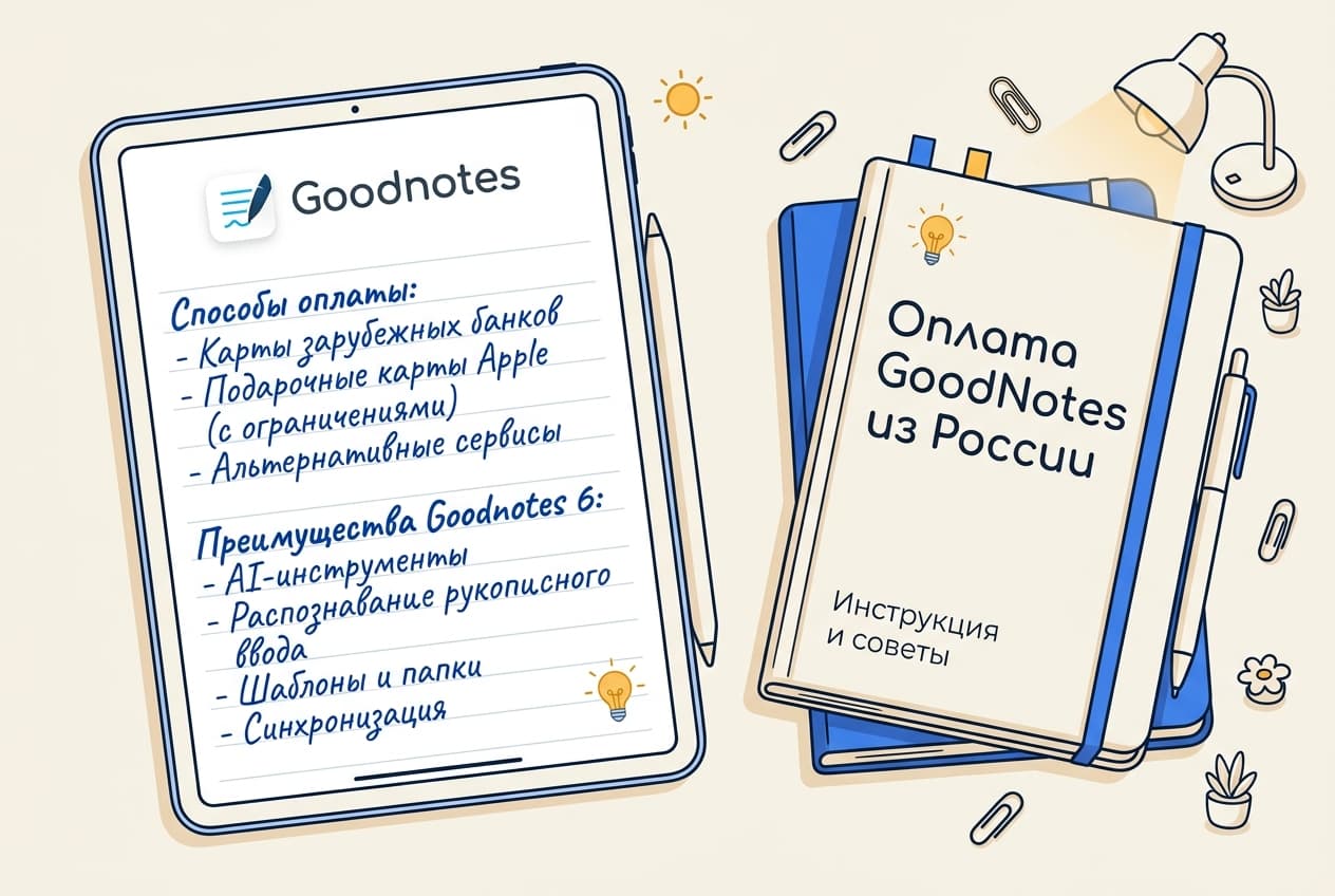 Как оплатить GoodNotes из России в 2026 году: подписку без зарубежной карты