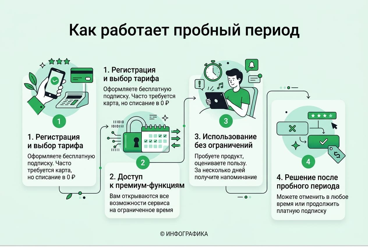 Как оформить бесплатную подписку из России в 2026 году: про пробные периоды — фото 1