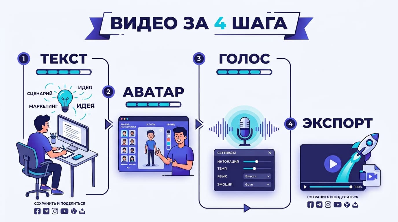 Реклама без камеры: как Vidnoz собирает промо-ролики из текста и говорящего аватара — фото 1