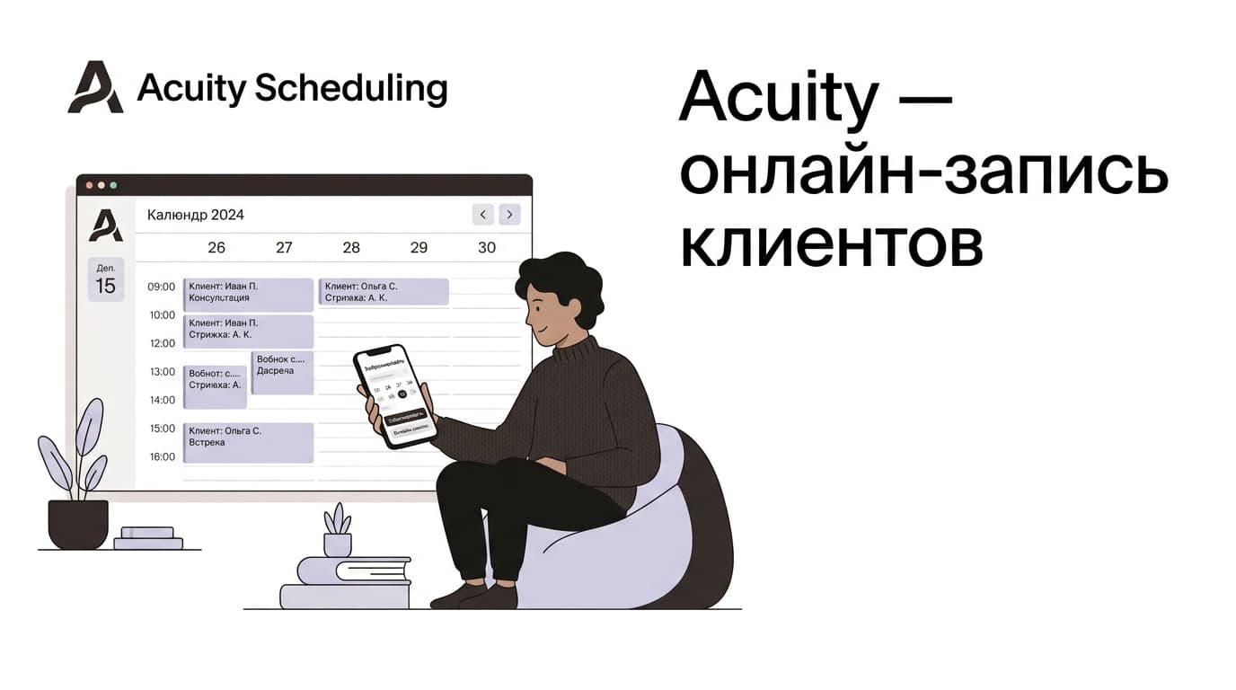 Acuity от Squarespace: сервис онлайн-записи, который сам ведёт твоё расписание