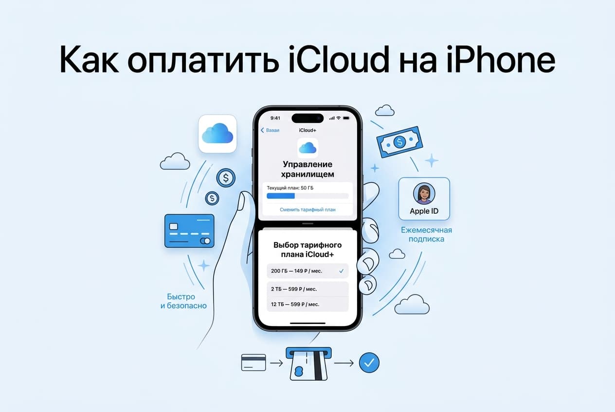 Как оплатить iCloud на iPhone из России в 2026 году: без зарубежной карты
