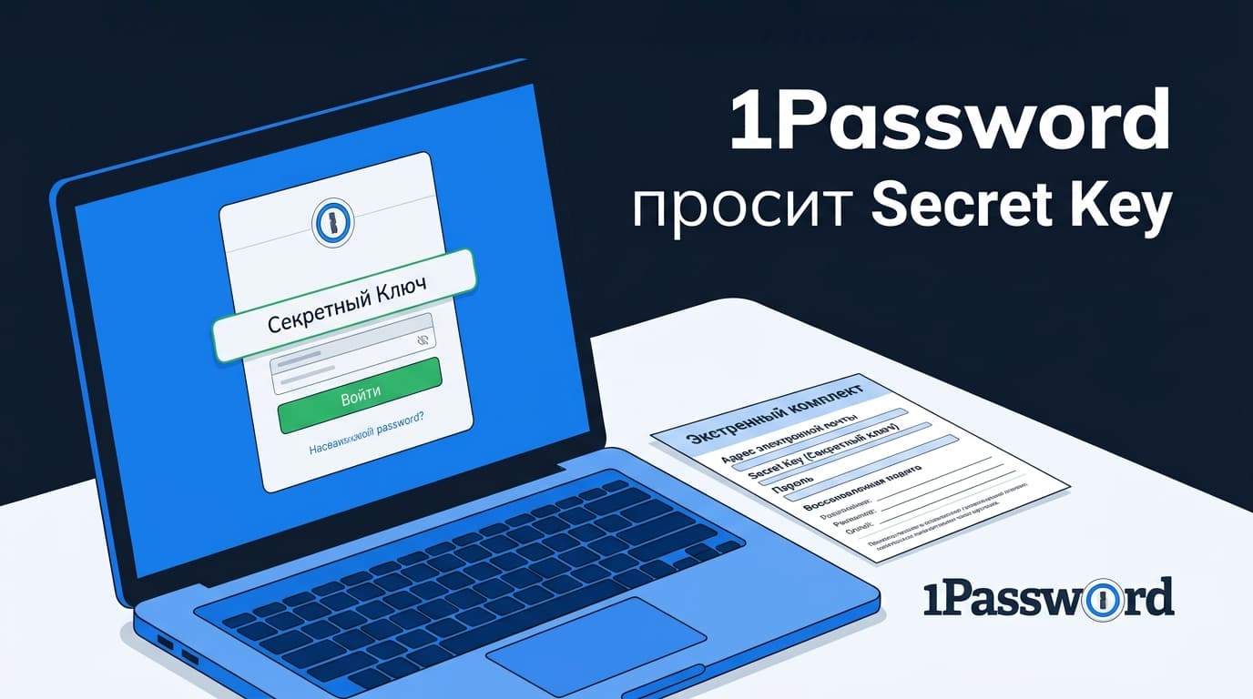 1Password требует Secret Key на новом устройстве: откуда его взять
