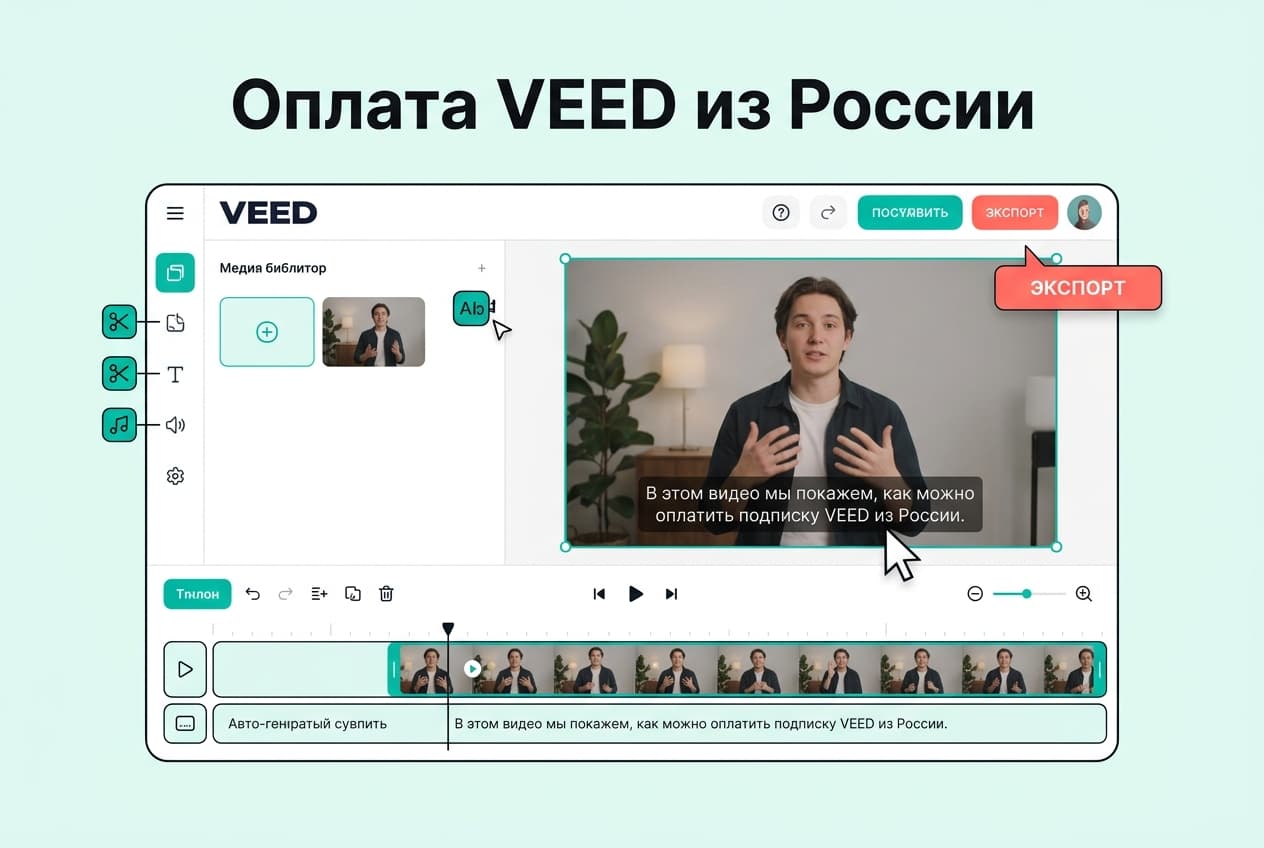 Как оформить подписку VEED из России в 2026 году: без зарубежной карты