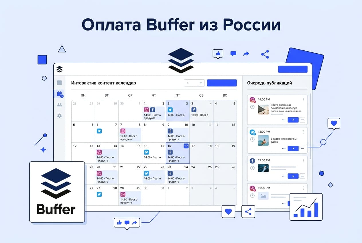 Как оформить подписку Buffer из России в 2026 году: без зарубежной карты