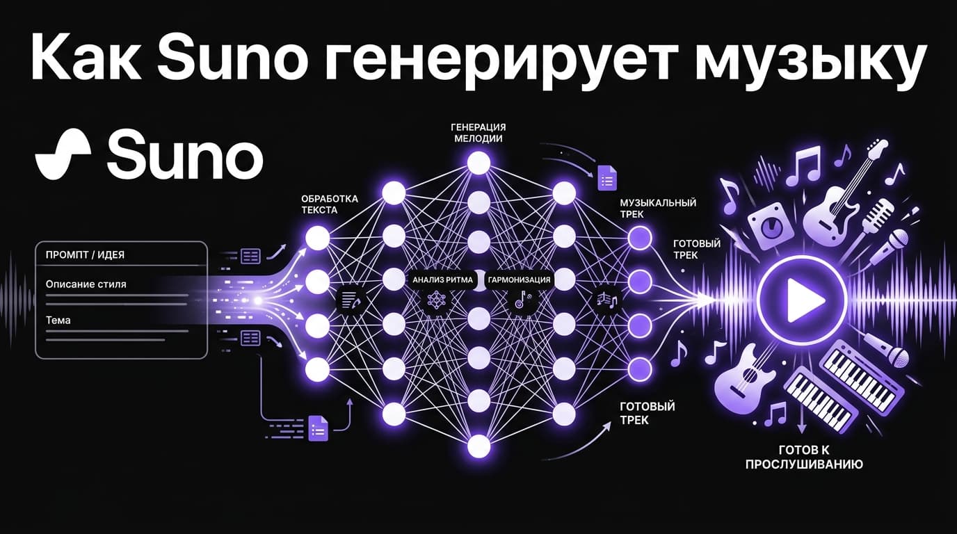 Как устроена генерация музыки в Suno: логика нейросети простыми словами
