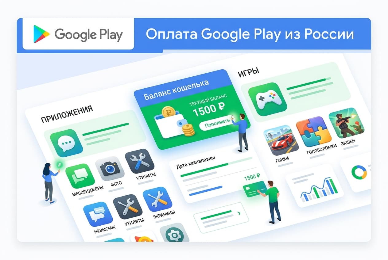 Как оплатить Google Play из России в 2026 году: приложения и подписки без зарубежной карты