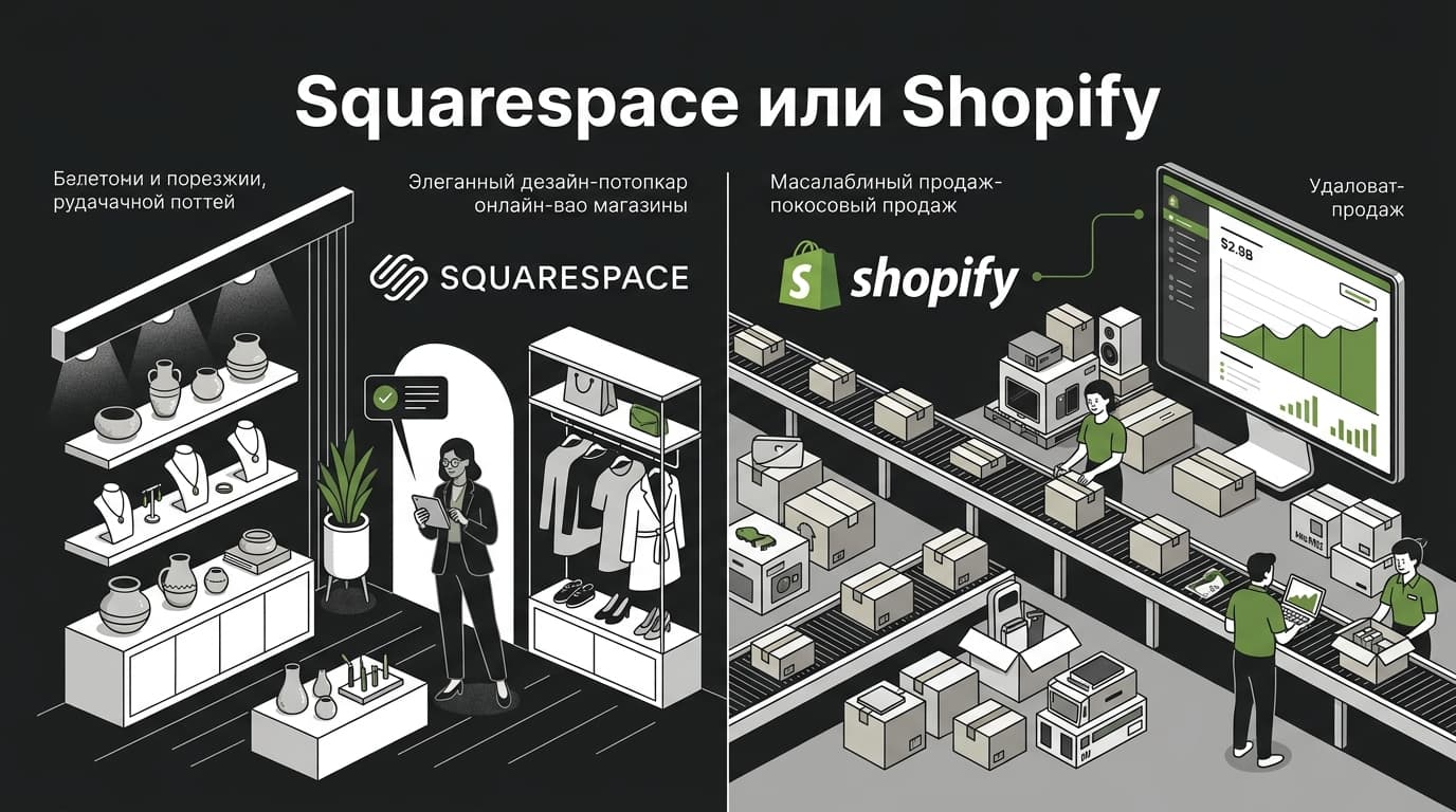 Squarespace или Shopify для магазина: что выбрать под свой случай в 2026