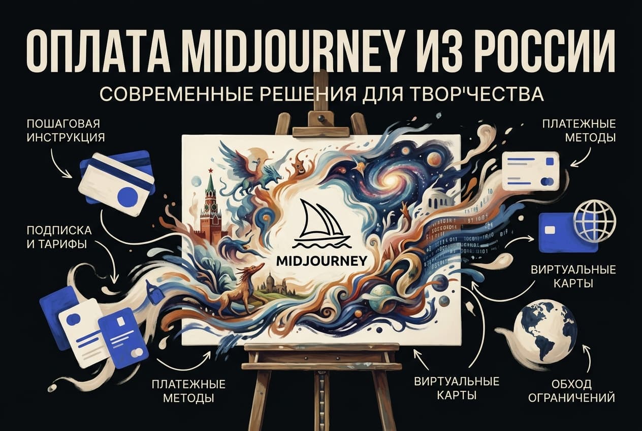 Как оплатить Midjourney из России в 2026 году: генерация картинок без зарубежной карты