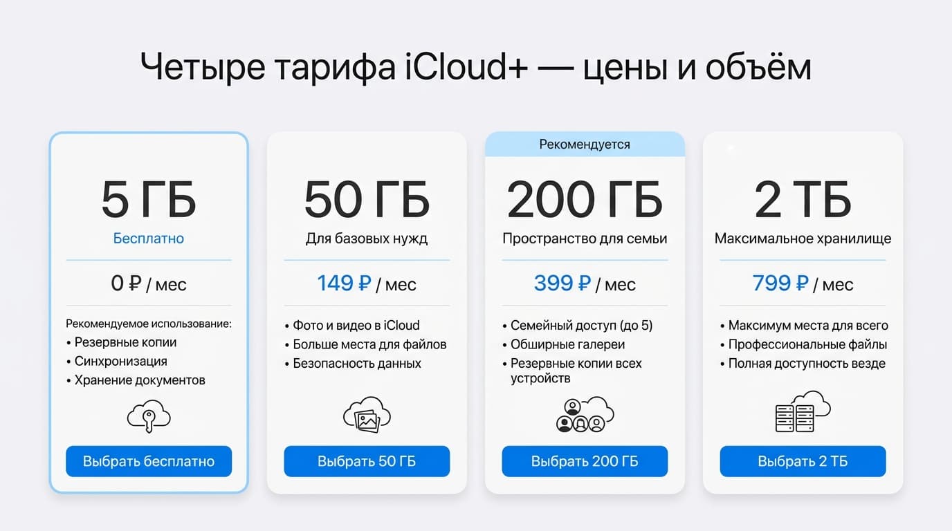 Место в iCloud закончилось: как расширить хранилище и оплатить его из России в 2026 году — фото 1