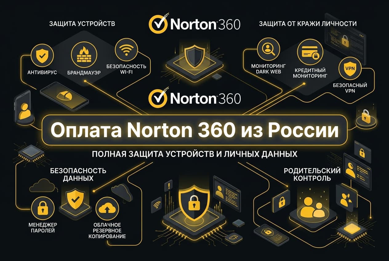 Как оформить подписку Norton 360 из России в 2026 году: без зарубежной карты