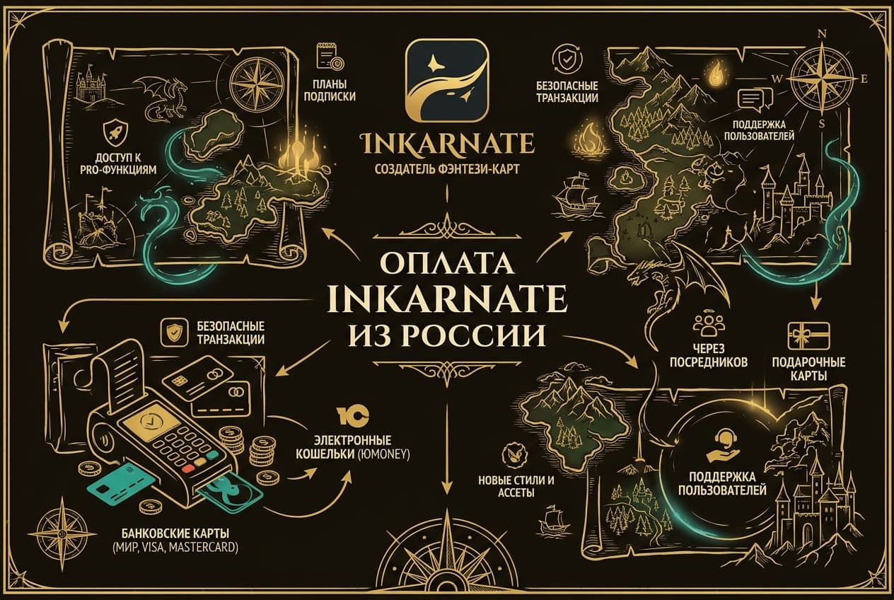 Как оформить подписку Inkarnate в России в 2026 году: без зарубежной карты