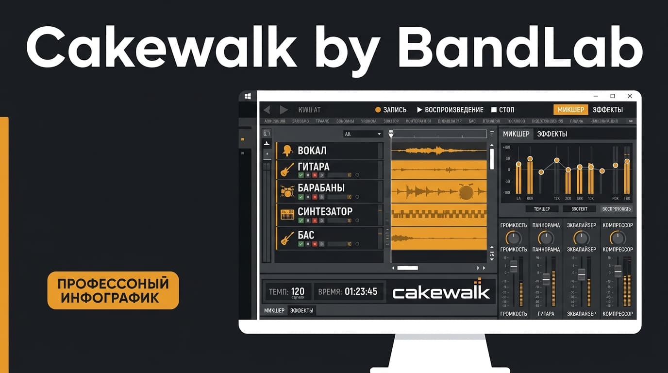 Бесплатный DAW Cakewalk by BandLab на Windows: установка и первые шаги