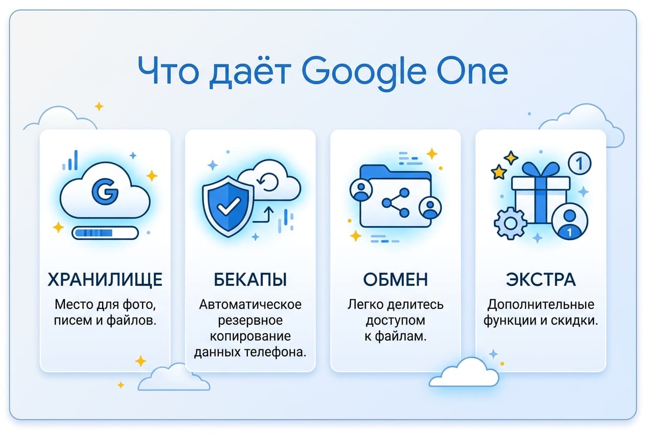 Как оформить подписку Google One из России в 2026 году: без зарубежной карты — фото 1