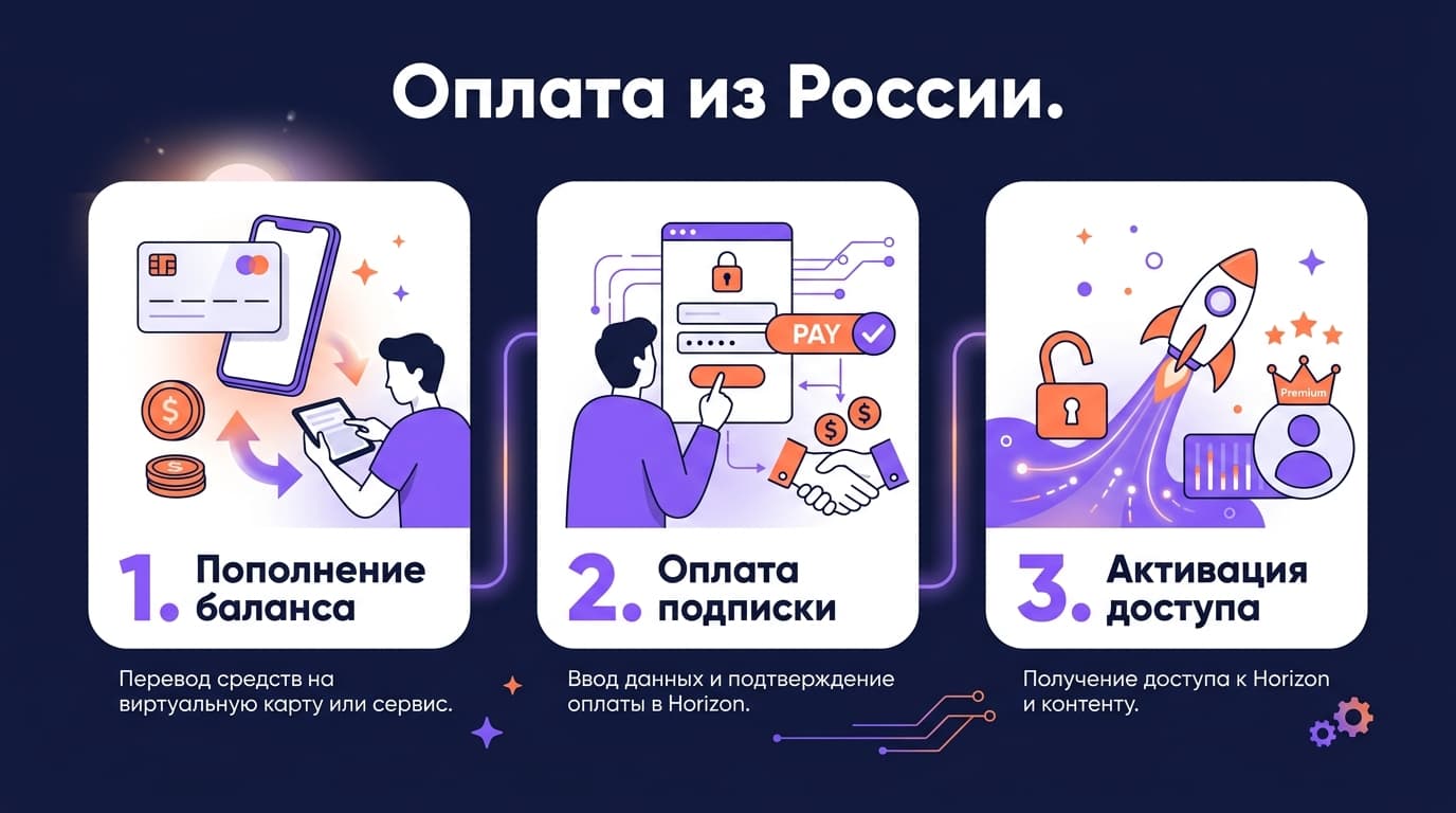 Как оплатить подписку Horizon из России в 2026 году — фото 3