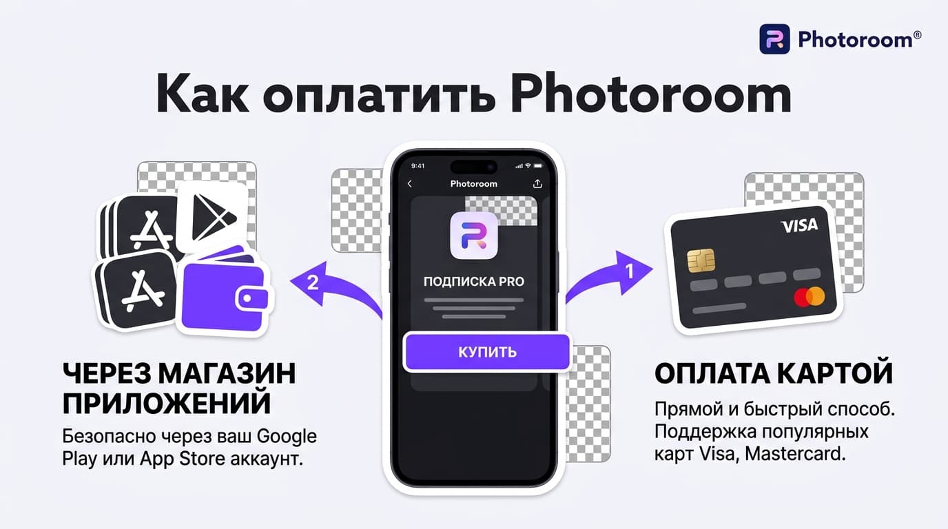 Оплата Photoroom из России: рабочие способы без банковской карты