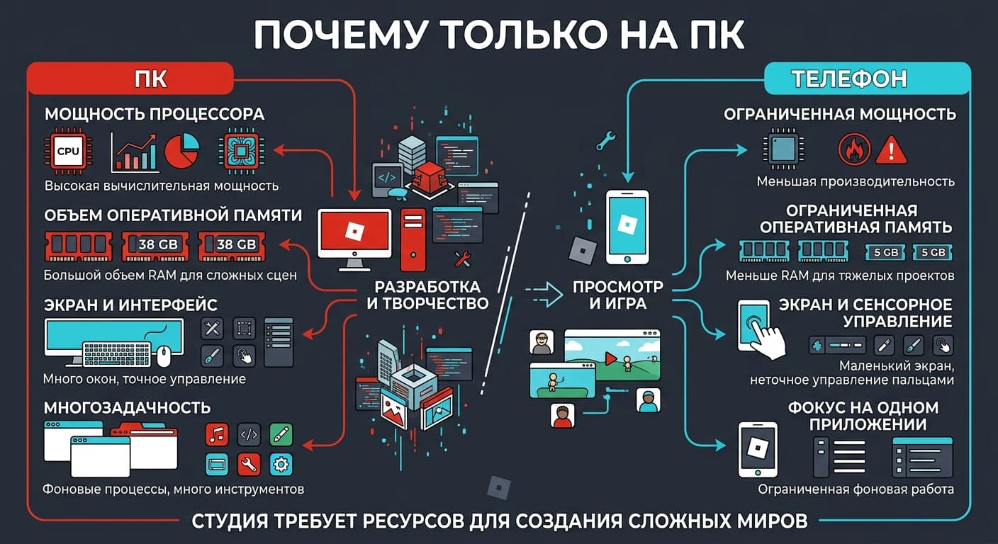 Можно ли поставить Roblox Studio на телефон: честное расследование — фото 1