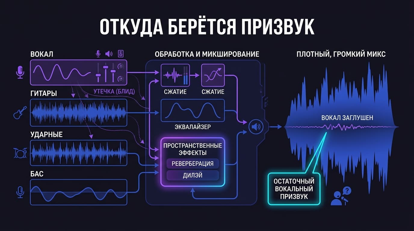 Убираем остаточный призвук вокала после разделения в Lalal.ai — фото 1