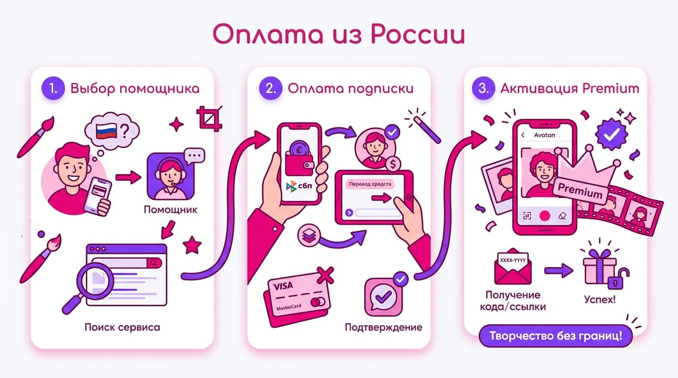 Как оформить подписку Avatan Premium из России в 2026 году — фото 3