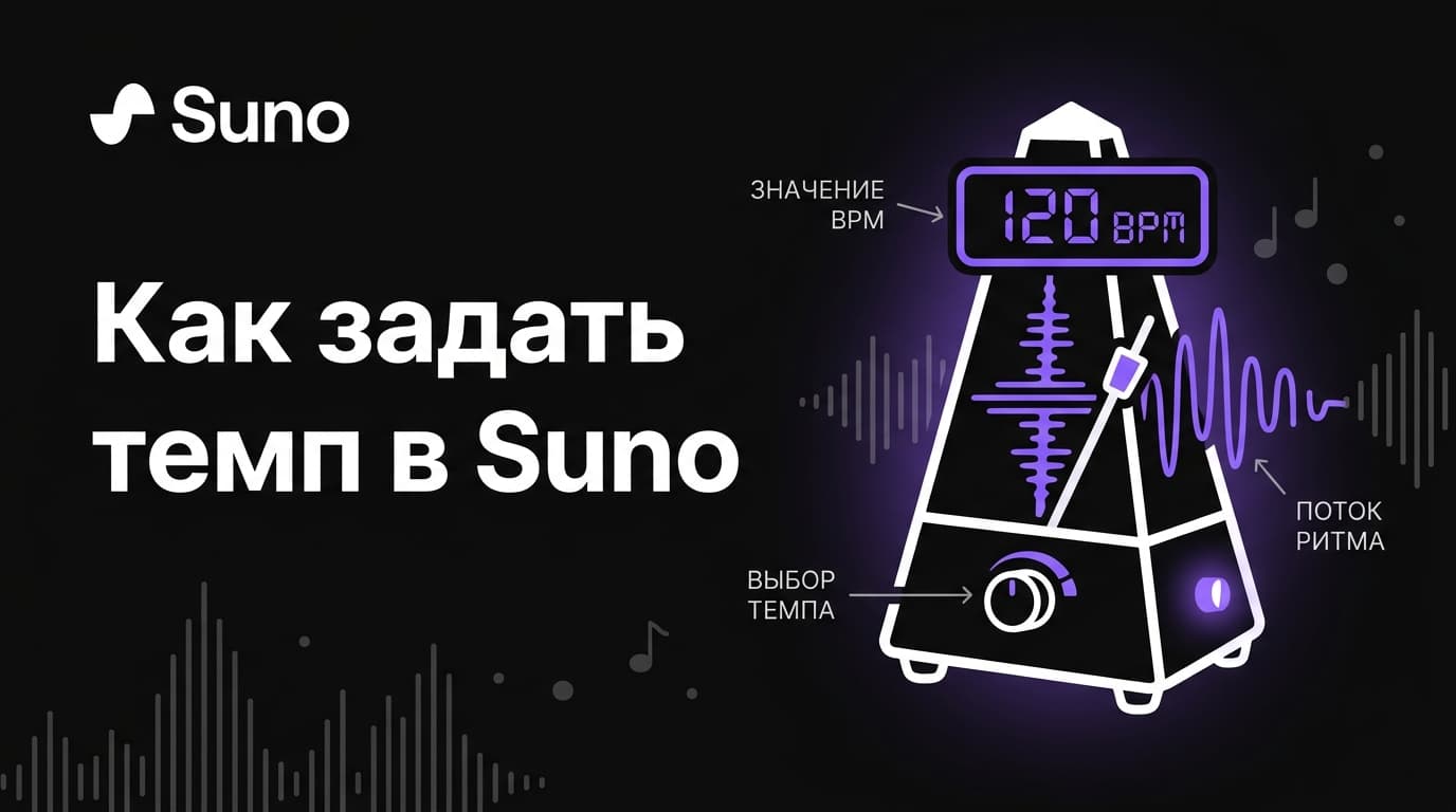 Темп трека в Suno: как задать BPM точным числом, словом или через референс